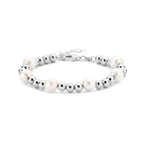 Armband Perle und Perlen 17 + 3 cm Silber rhodiniert