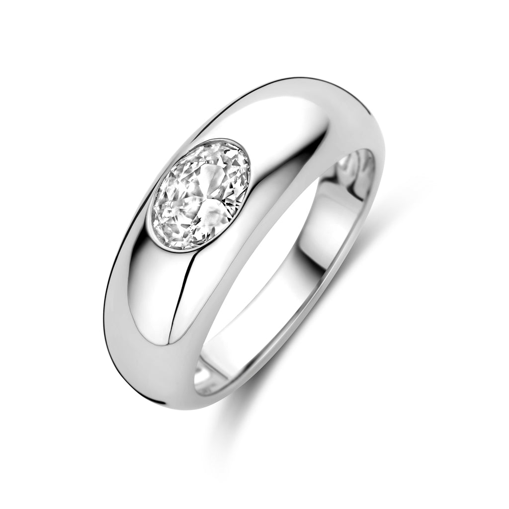 ring zirkonia zilver gerhodineerd