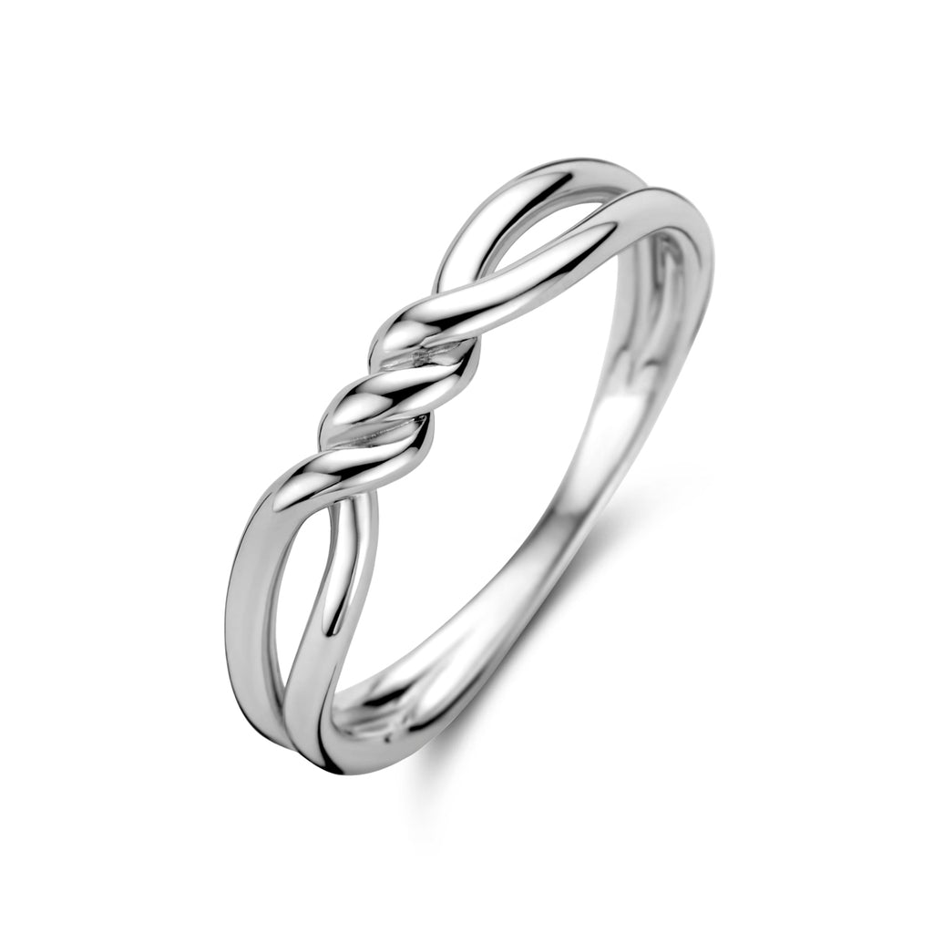 ring knoop zilver gerhodineerd