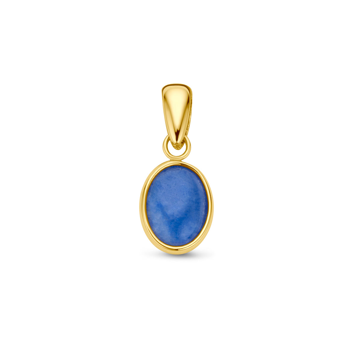 hanger blauw kwarts 14K geelgoud