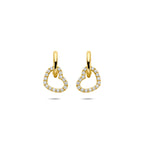 oorhangers hartje zirkonia 12 mm 14K geelgoud