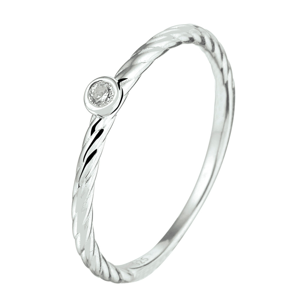 Zusatzring Zirkonia Silber rhodiniert