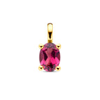 Anhänger pinker Rhodolith 12 mm 14K Gelbgold
