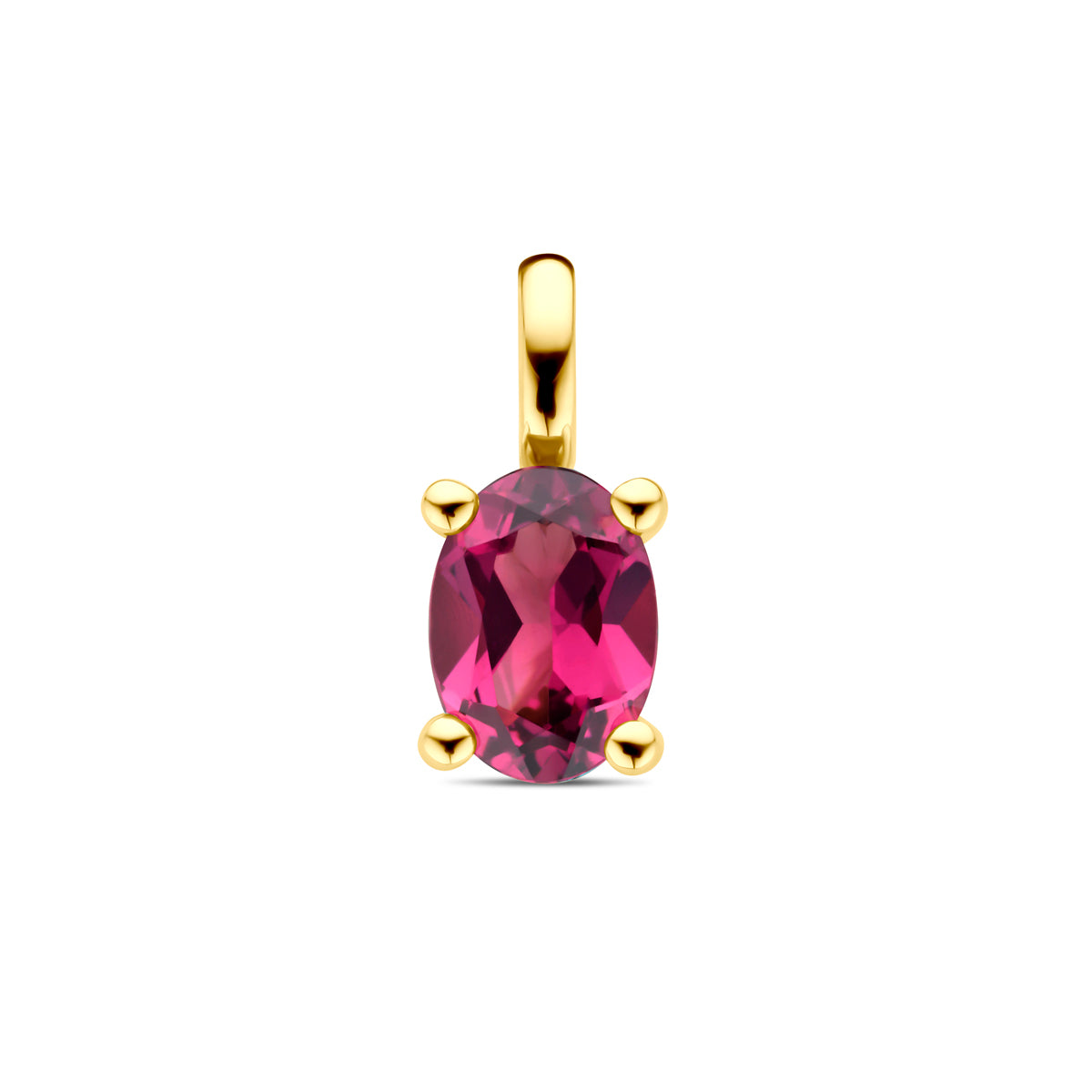 Anhänger pinker Rhodolith 12 mm 14K Gelbgold