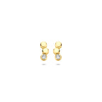 oorknoppen zirkonia 8,5 mm 14K geelgoud