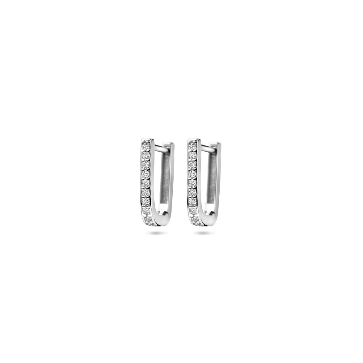 klapoorringen zirkonia 12 mm zilver gerhodineerd