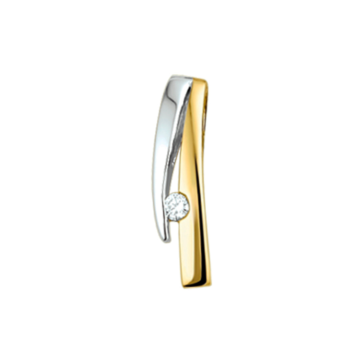 Anhänger Diamant 0,02 ct h si 14K Bicolor-Gold gelb/weiß