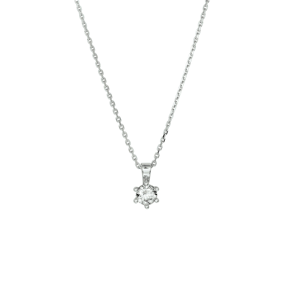 collier zirkonia 41 + 4 cm zilver gerhodineerd