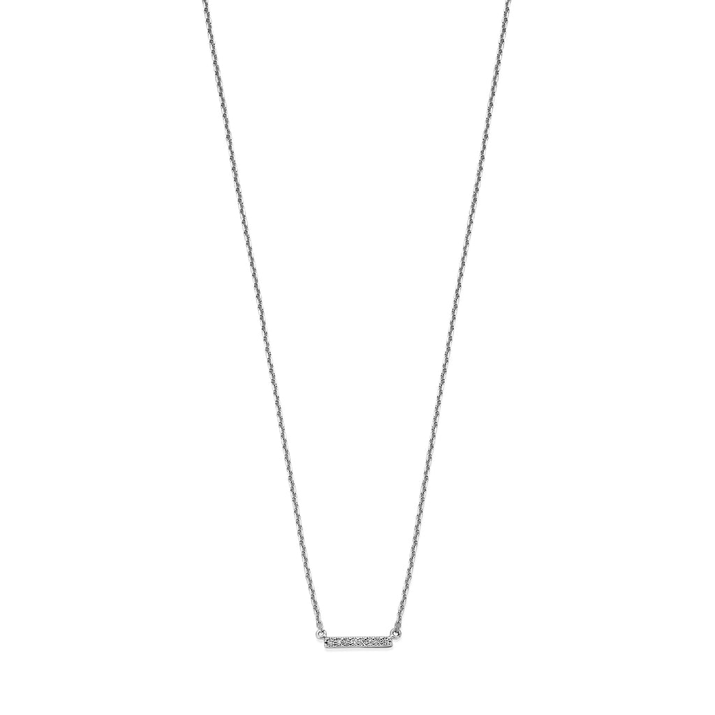 collier balkje diamant 0.04ct h si 42 ��� 45 cm 14K witgoud