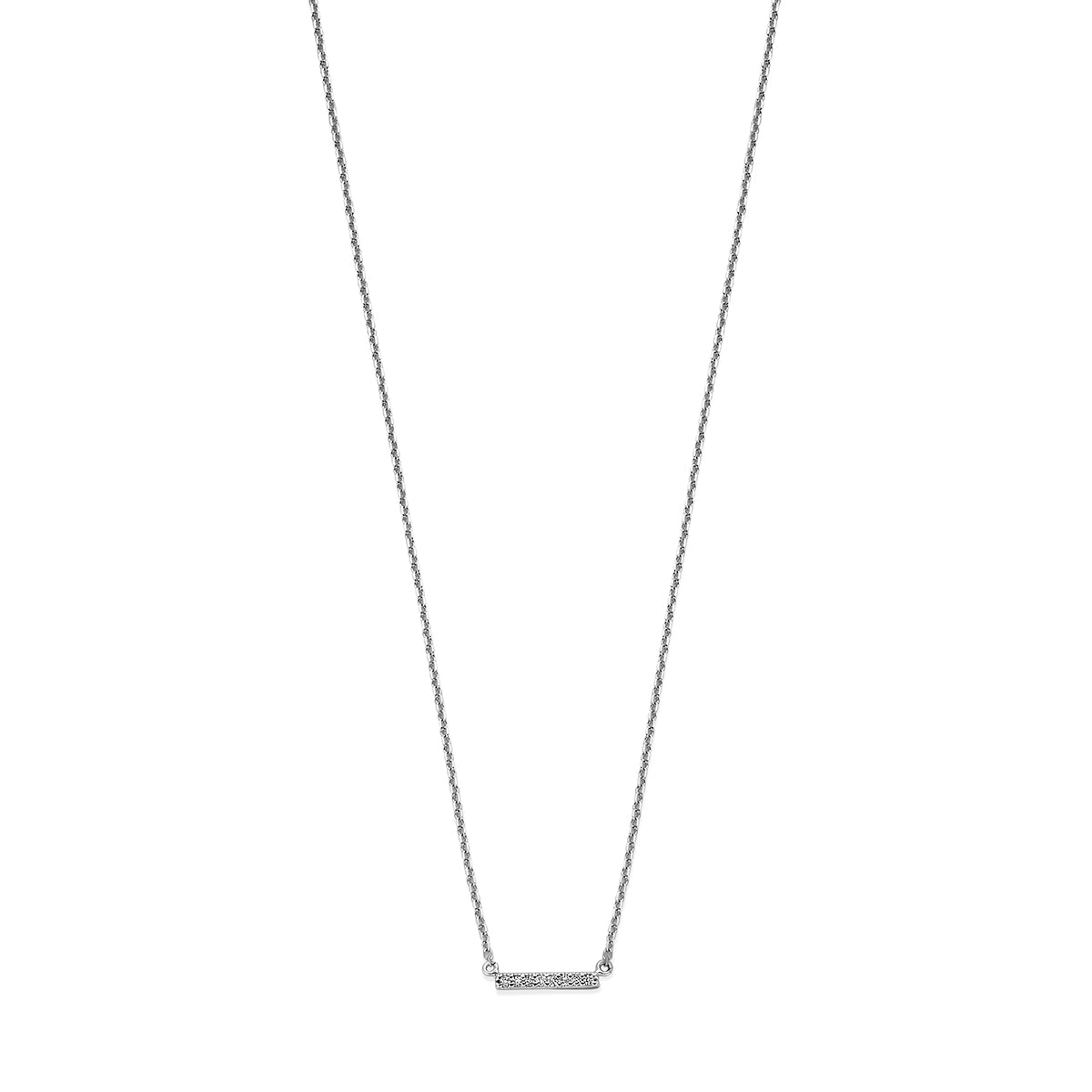 collier balkje diamant 0.04ct h si 42 ��� 45 cm 14K witgoud