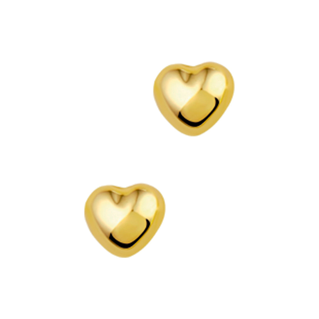 Ohrstecker Herz massiv 14K Gelbgold