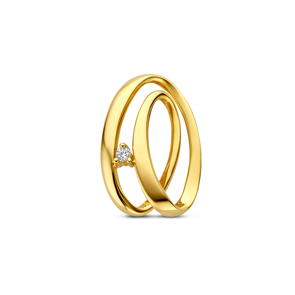 hanger diamant 0.03ct h si 19 mm 14K geelgoud