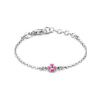 Armband Kleeblatt Emaille 11 + 2 cm Silber rhodiniert