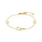armband ovaaltjes 17 - 19 cm 14K geelgoud - ovaal