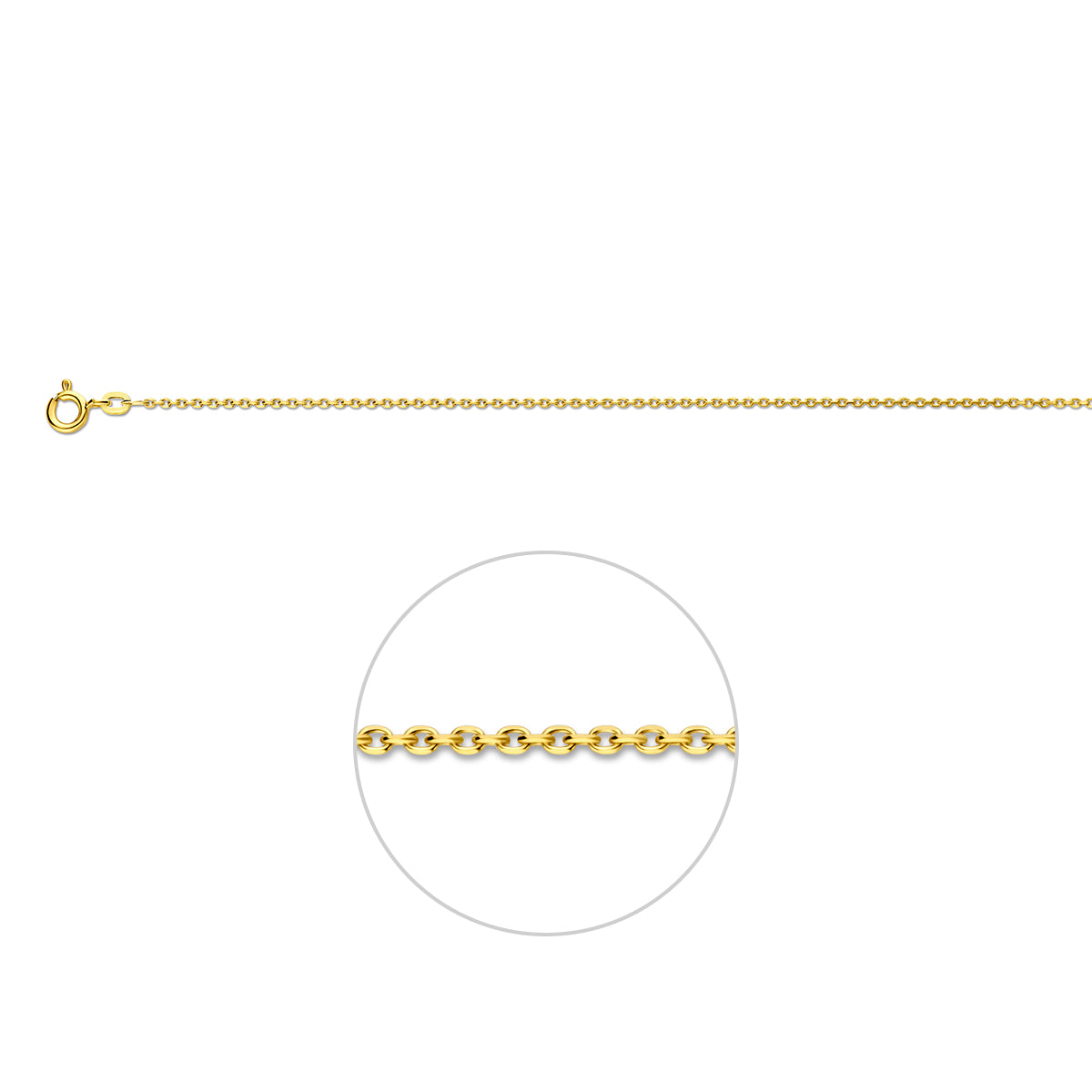 anker gediamanteerd 1,3 mm 14K roségoud