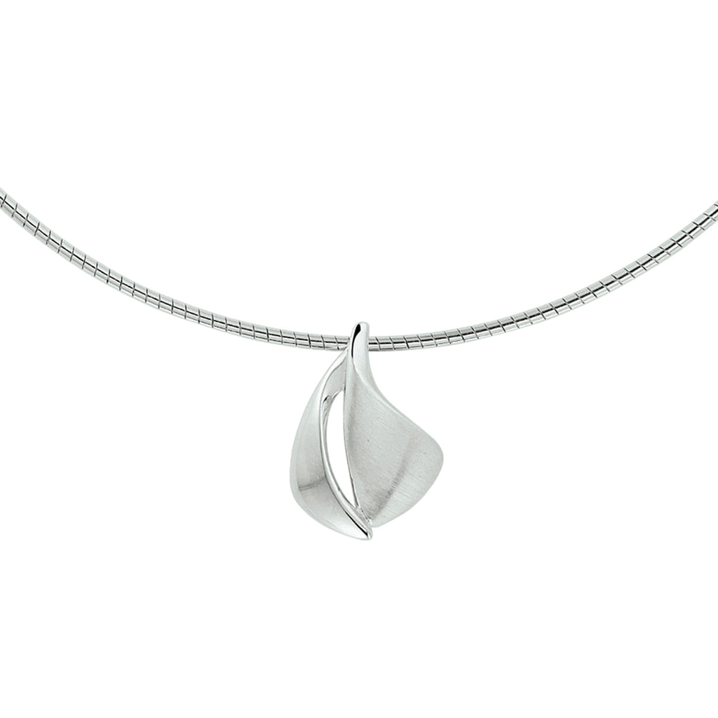 Halskette Poly/matt 42 + 3 cm Silber rhodiniert
