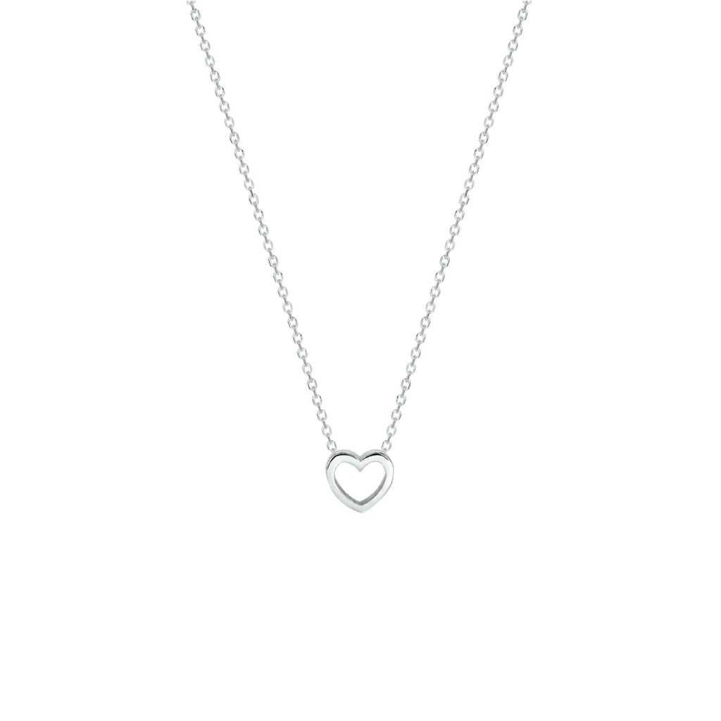 collier hart 36 + 4 cm zilver gerhodineerd