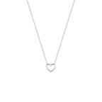 collier hart 36 + 4 cm zilver gerhodineerd