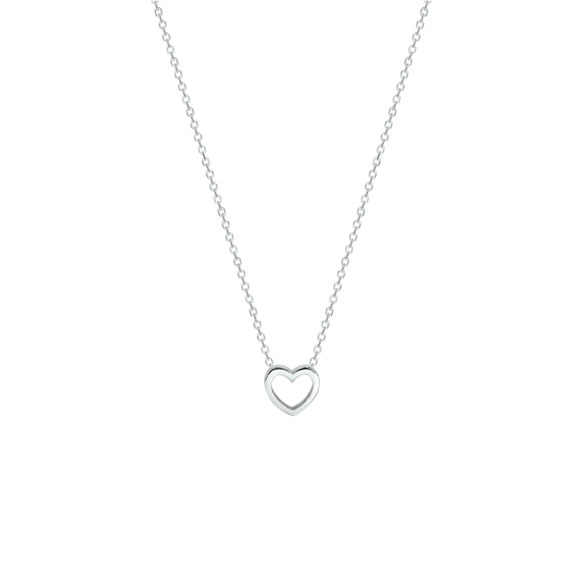 Halskette Herz 36 + 4 cm Silber rhodiniert
