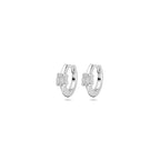 klapoorringen zirkonia 10 mm zilver gerhodineerd