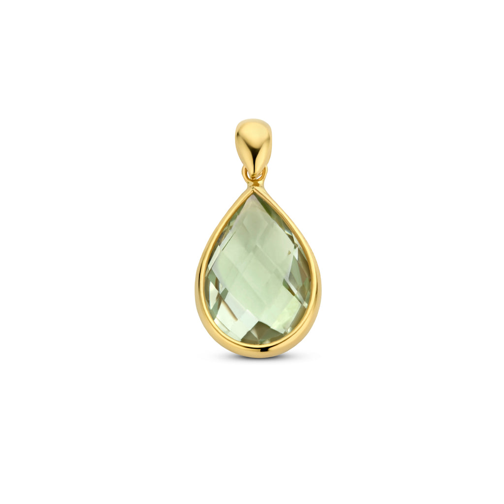 hanger groen amethist 14K geelgoud
