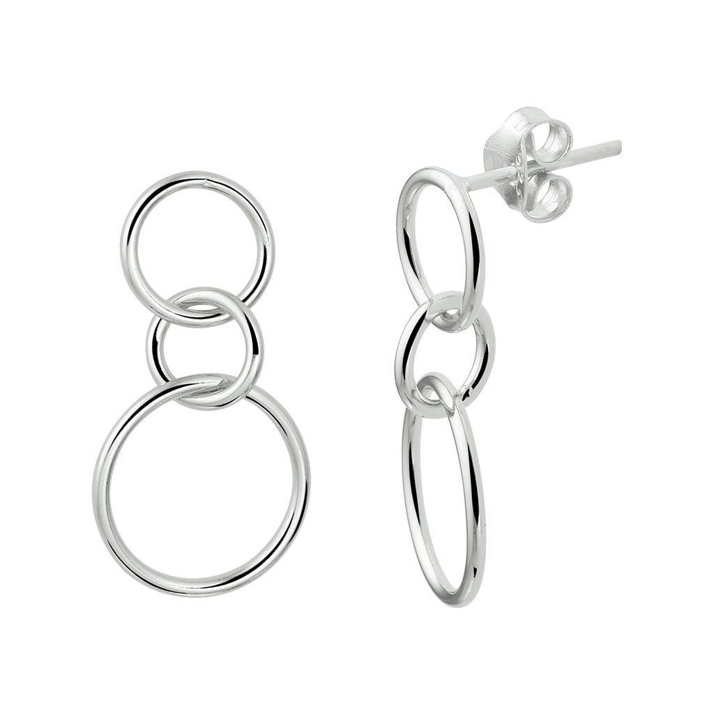 oorhangers rondjes zilver gerhodineerd