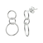 oorhangers rondjes zilver gerhodineerd