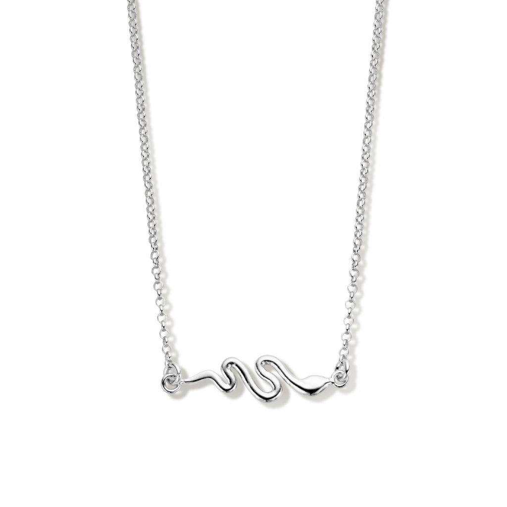 Halskette Schlange 41 + 4 cm Silber rhodiniert