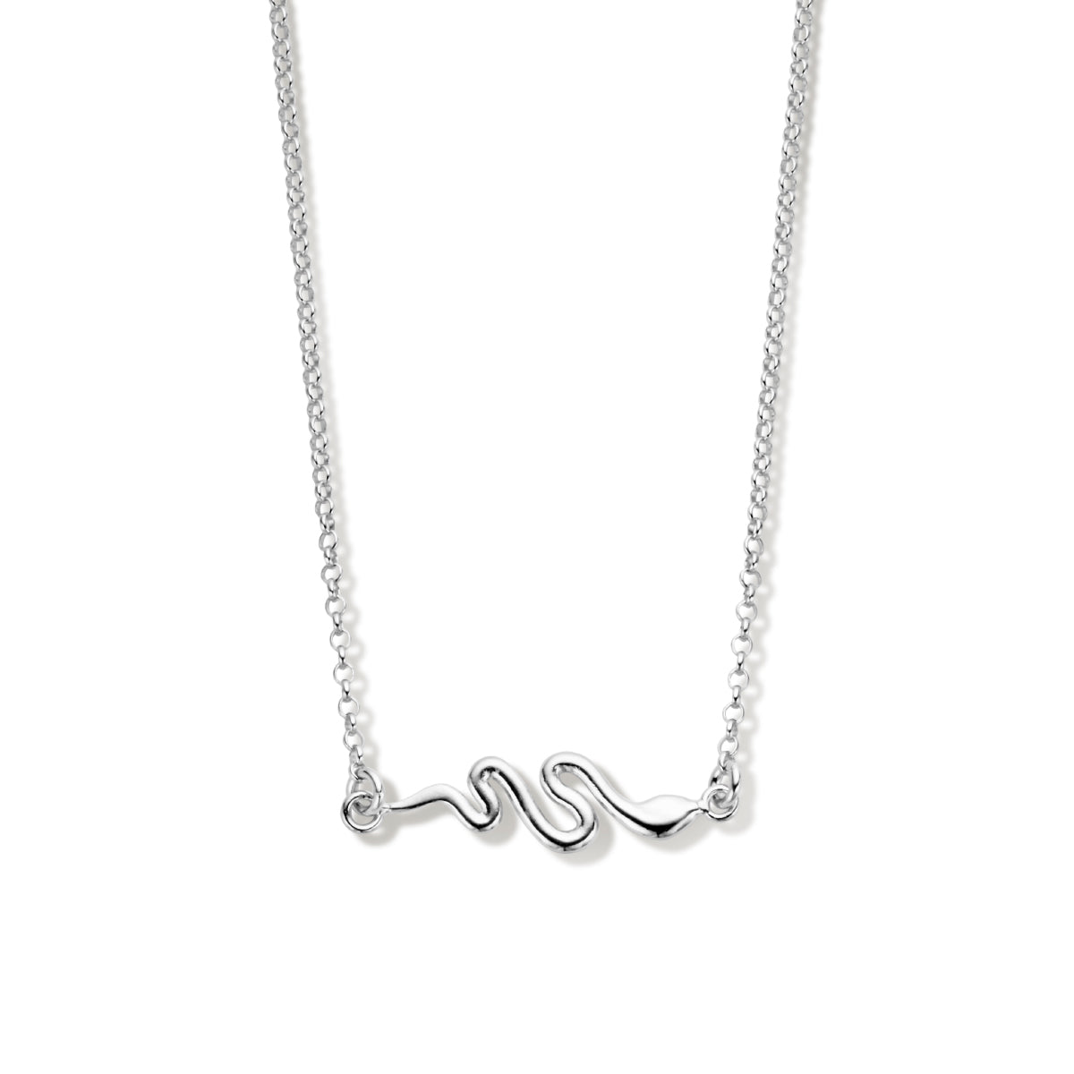Halskette Schlange 41 + 4 cm Silber rhodiniert