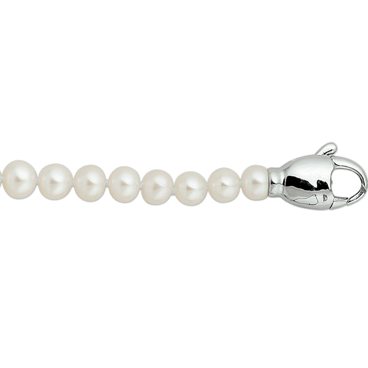 Armband Perle 5 - 6 mm rhodiniertes Silber