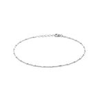 Fußkettchen Röhrchen 1,3 mm 24 + 2 cm Silber rhodiniert