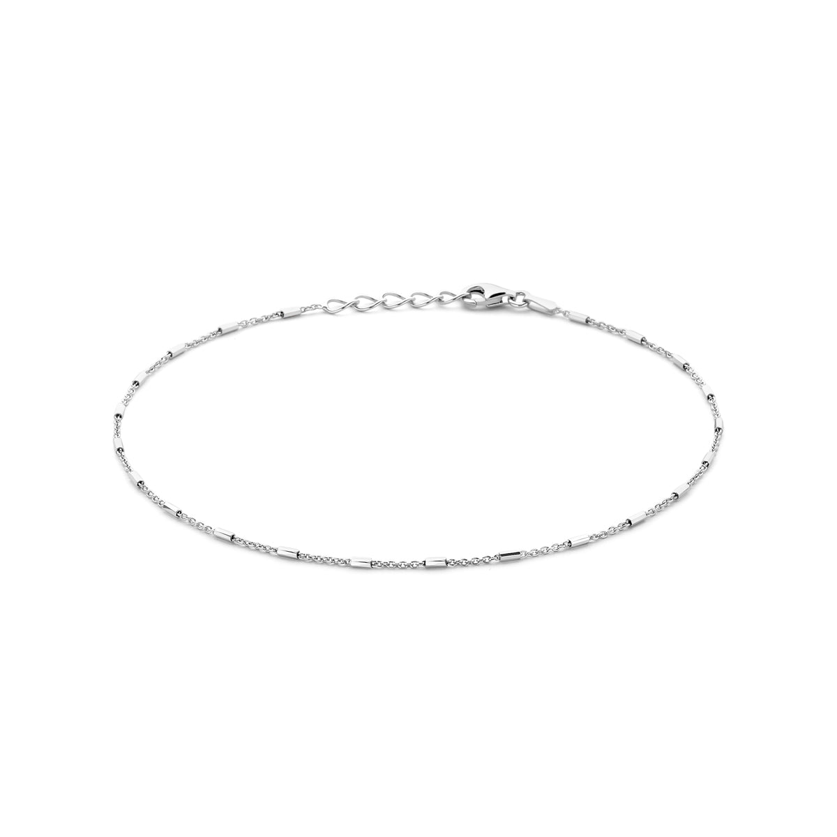 Fußkettchen Röhrchen 1,3 mm 24 + 2 cm Silber rhodiniert
