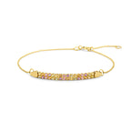 Armband Naturfarbsteine 16–18 cm 14K Gelbgold