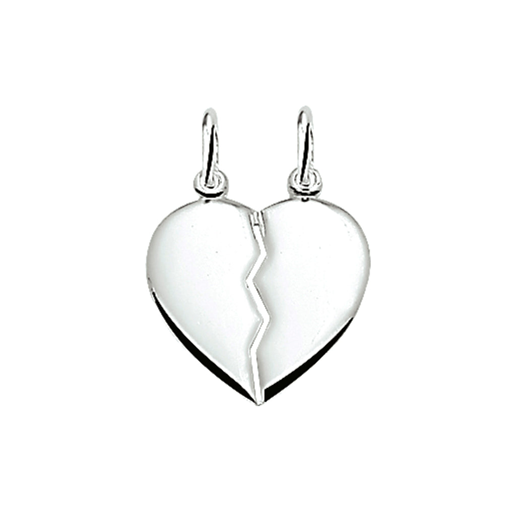 Herzanhänger 16 mm, Silber, rhodiniert