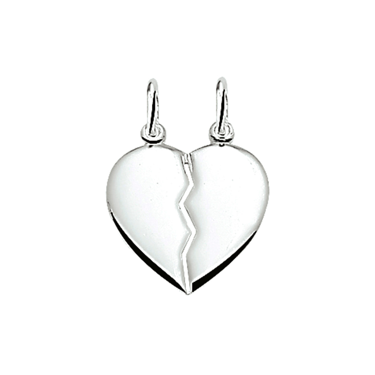 Herzanhänger 16 mm, Silber, rhodiniert