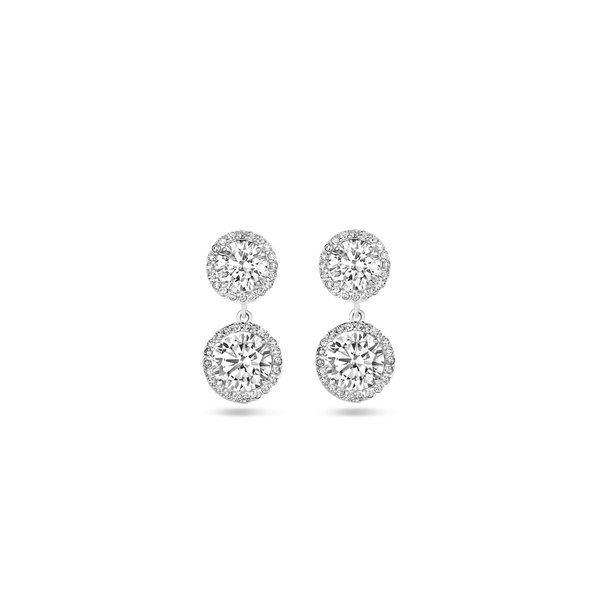 Ohrhänger Zirkonia 20 mm Silber rhodiniert