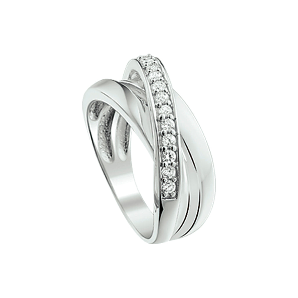 Ring Zirkonia Silber rhodiniert