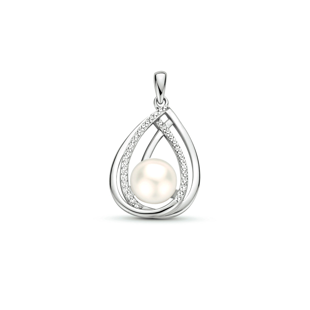 hanger parel zirkonia zilver gerhodineerd