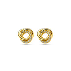 oorknoppen zirkonia 9 mm 14K geelgoud
