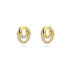 Ohrstecker Zirkonia 8 mm 14K Gelbgold