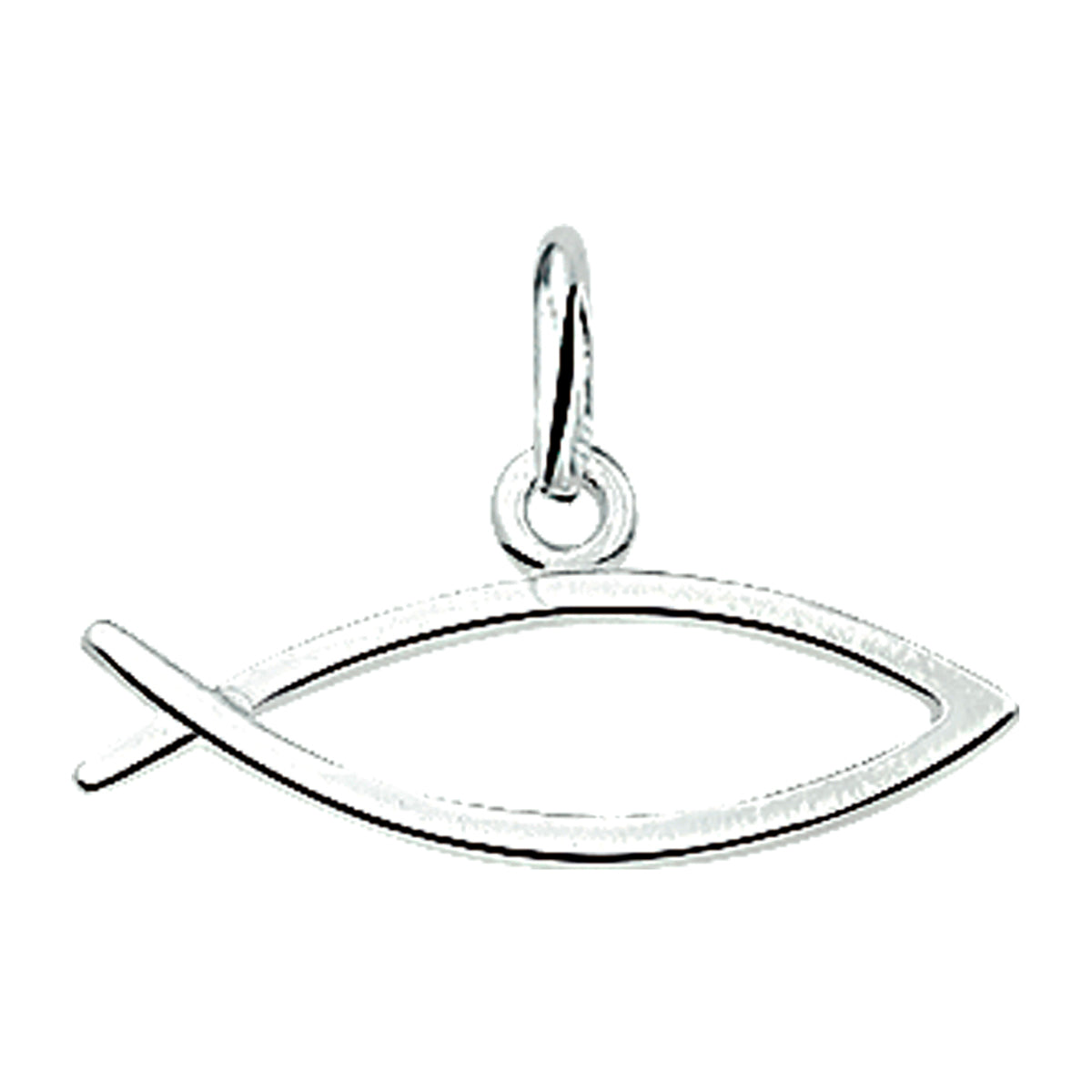 hanger ichtus 10 mm zilver wit