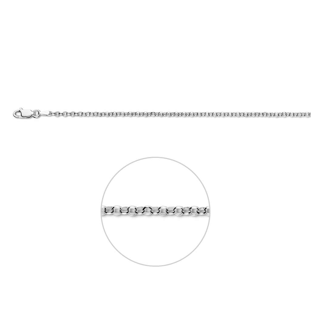 Jasseronkette 2,6 mm rhodiniert