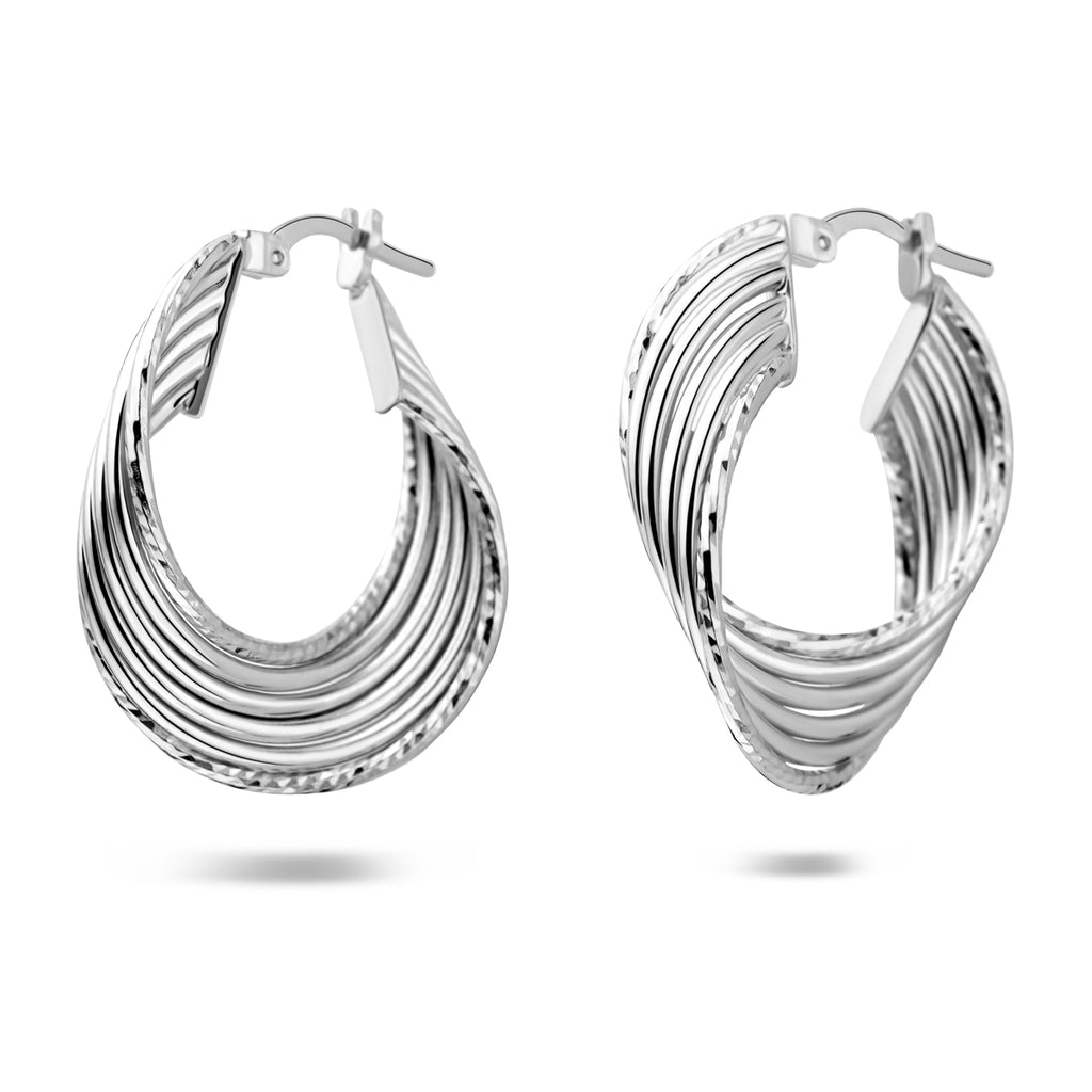Ohrringe 30 mm Silber rhodiniert