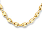 collier koffieboon 42 + 3 cm ion plating edelstaal