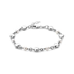 Armband Herzen und Swarovski Perlen 17 + 2 cm Silber rhodiniert