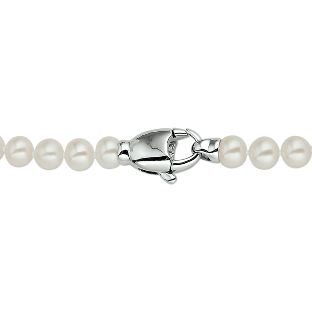collier parel 5 - 6 mm zilver gerhodineerd