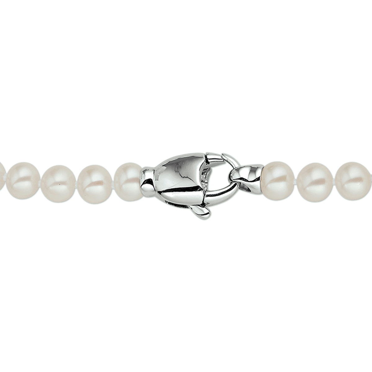 collier parel 5 - 6 mm zilver gerhodineerd