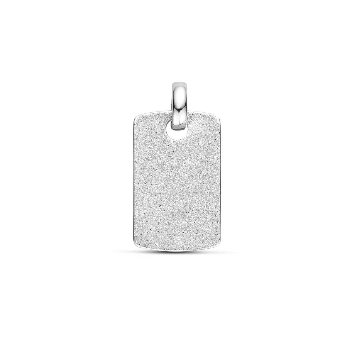 graveerhanger glitter gediamanteerd 26 mm zilver gerhodineerd