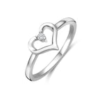 ring hartje zirkonia zilver gerhodineerd