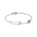 Gravurarmband Kleeblatt Emailleplatte 5,0 mm 11 + 2 cm Silber rhodiniert